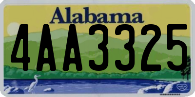 AL license plate 4AA3325