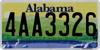 AL license plate 4AA3326