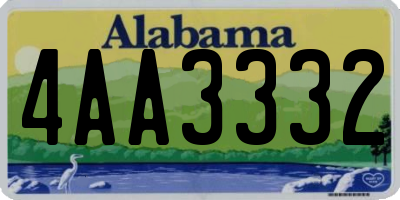 AL license plate 4AA3332