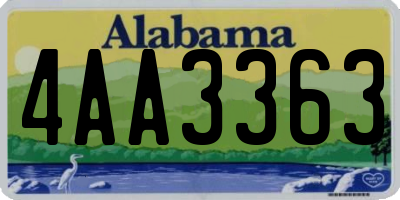 AL license plate 4AA3363
