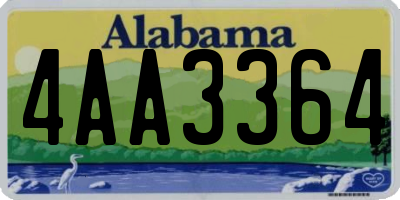 AL license plate 4AA3364