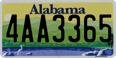 AL license plate 4AA3365