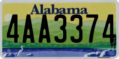 AL license plate 4AA3374
