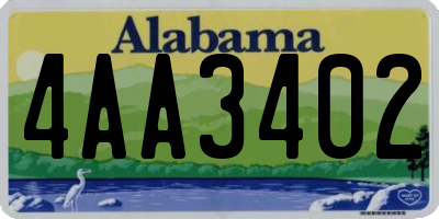 AL license plate 4AA3402