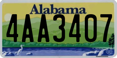 AL license plate 4AA3407