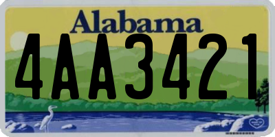 AL license plate 4AA3421