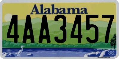AL license plate 4AA3457