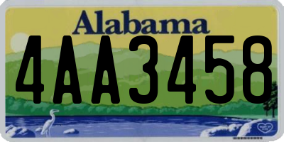 AL license plate 4AA3458