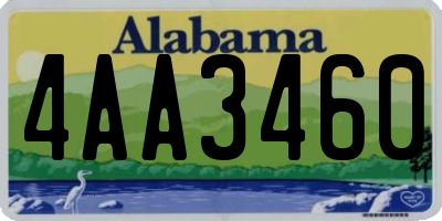 AL license plate 4AA3460