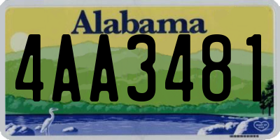 AL license plate 4AA3481
