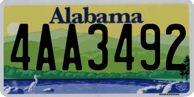 AL license plate 4AA3492