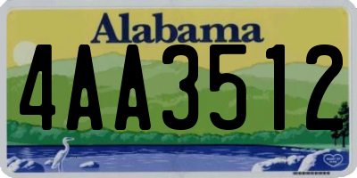 AL license plate 4AA3512