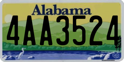 AL license plate 4AA3524