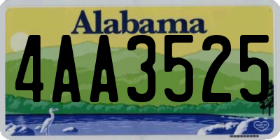 AL license plate 4AA3525