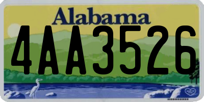 AL license plate 4AA3526