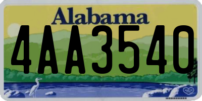 AL license plate 4AA3540