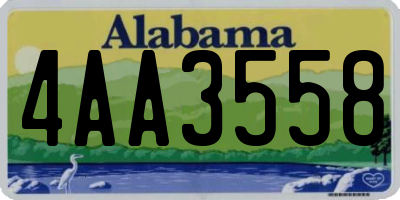 AL license plate 4AA3558