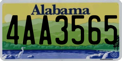 AL license plate 4AA3565