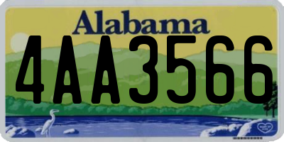 AL license plate 4AA3566