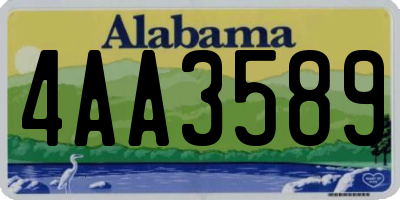 AL license plate 4AA3589
