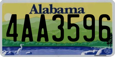 AL license plate 4AA3596