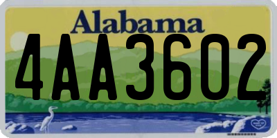 AL license plate 4AA3602