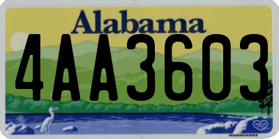AL license plate 4AA3603