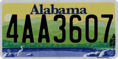 AL license plate 4AA3607