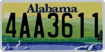 AL license plate 4AA3611