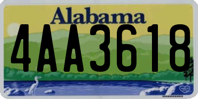 AL license plate 4AA3618