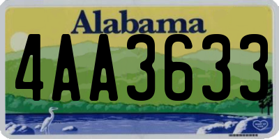 AL license plate 4AA3633