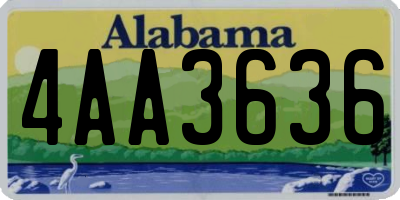AL license plate 4AA3636