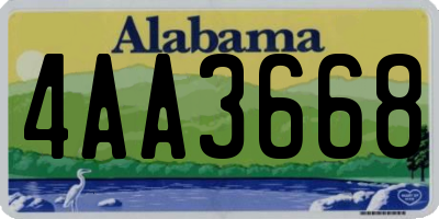 AL license plate 4AA3668