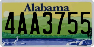 AL license plate 4AA3755