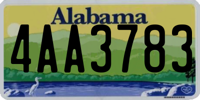 AL license plate 4AA3783