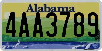 AL license plate 4AA3789