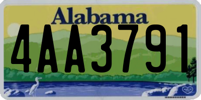 AL license plate 4AA3791