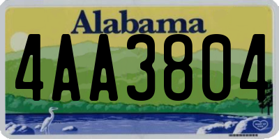 AL license plate 4AA3804