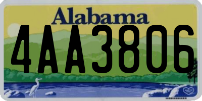 AL license plate 4AA3806