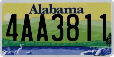 AL license plate 4AA3811