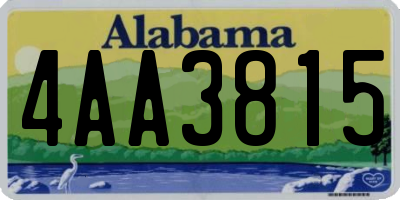 AL license plate 4AA3815