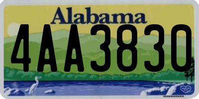 AL license plate 4AA3830
