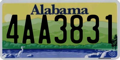 AL license plate 4AA3831