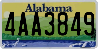 AL license plate 4AA3849