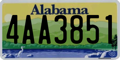 AL license plate 4AA3851