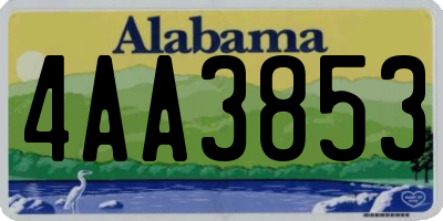 AL license plate 4AA3853