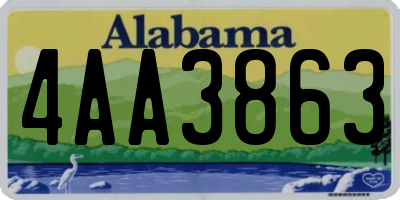 AL license plate 4AA3863