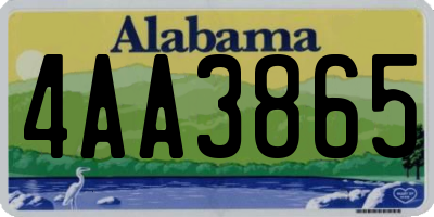 AL license plate 4AA3865