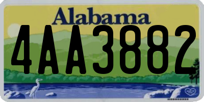 AL license plate 4AA3882