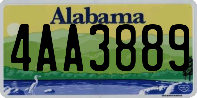 AL license plate 4AA3889